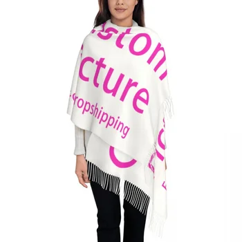 Impresos personalizados Personalizados de la Foto Logo Bufanda las Mujeres de los Hombres de Invierno Cálido Bufandas Personalizadas de BRICOLAJE de Impresión Chales Envuelve