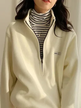 Coreana de Lana Caliente Sudaderas con capucha de la Mujer casual de Kpop de la Moda Más Velevt Sudadera Superior Otoño Invierno
