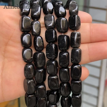 8x12mm Natural Cilindro de Obsidiana Piedra Talón Suelto Espaciador Perlas Para la Joyería de BRICOLAJE Pulsera del Collar de los Accesorios