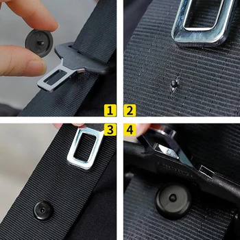 4PCS Coche de Seguridad del Cinturón de seguridad Tapón de la Hebilla del Cinturón de seguridad de Automóvil Límite de Espaciado de Parada de Plástico Anti-deslizar Botones de Retención