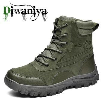 Diwaniya los Hombres de la Bota Militar de Combate Mens Arranque de Tobillo Táctico de Gran Tamaño 46 Ejército de Arranque Zapatos Masculinos de Seguridad en el Trabajo de los Zapatos de los Hombres Botas de montaña