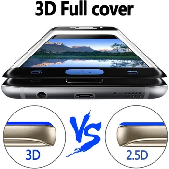 3D de Cristal Para Samsung Galaxy S7 S6 Edge S 6 Edge plus Curva Agujero Redondo Escudo de la Película Protectora del Teléfono de Vidrio Templado En S 7 edge +