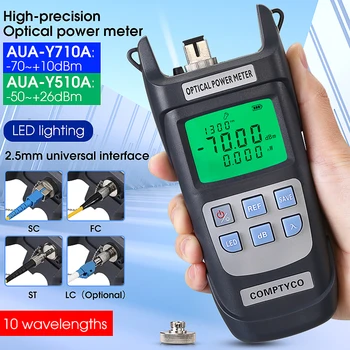 AUA-Y510A/Y710A de Alta Precisión de Fibra Óptica Medidor de Potencia Con Luz LED OPM Medidor de Potencia Óptica