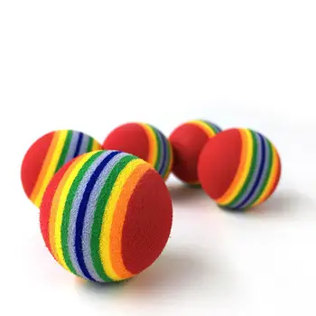 Divertido Perro Cachorro arco iris de Rayas Masticar Interactivo de la Bola de un mordisco accesorios para Mascotas