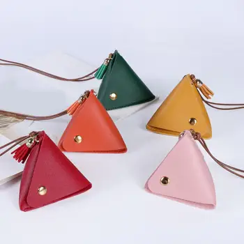Mini Monedero de color Brillante Delicado Mujeres Billetera Adorable Triángulo Cambio de Cartera