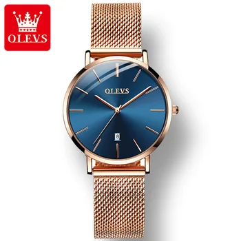 OLEVS 5869 Impermeable de los Relojes de Moda Para las Mujeres, el Japón de Cuarzo Correa de Acero Inoxidable de Alta calidad, Exquisita Mujer relojes de Pulsera