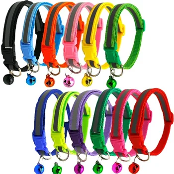 100pcs Color de la Hebilla del Collar Reflectante 1.0 Parche Bell Collar de Perro Collar de Gato