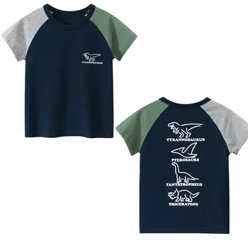 Nuevo 2-6Y 2023 Verano de Dinosaurios de Impresión de Algodón de los Niños de Manga Corta Camisetas Para Bebé Niños Niñas Tops Camiseta de Niños Ropa T-shrit
