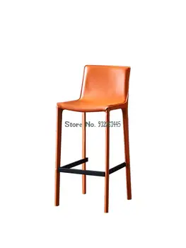Moderno simple Nórdicos de la barra de la silla del hogar respaldo italiano luz de lujo recepción de la barra de silla de la silla de montar de cuero de ocio taburete alto