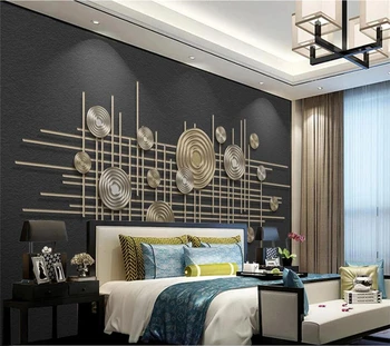 wellyu Personalizados de gran pintor de paredes con luz exquisita de lujo de oro en relieve las líneas estéreo disco sofá de la pared de fondo
