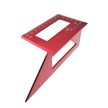 Rojo Multifuncional de la Aleación de Aluminio Cuadrado de 45 grados, 90 grados medidor de Ángulo de Transportador de herramientas de carpintería