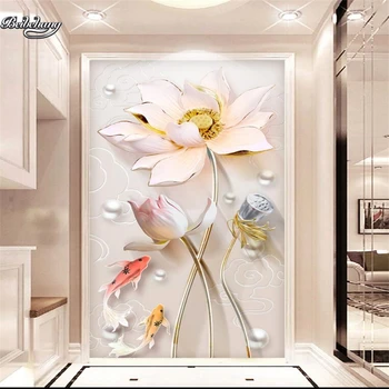 beibehang Chino relieve la elegancia de la joyería con gemas en tres dimensiones personalizado a gran escala fresco no tejido de fondo de pantalla