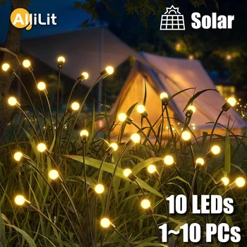 AlliLit Solar Luz LED al aire libre de la Decoración del Jardín del Paisaje de Fuegos artificiales de la Luciérnaga Césped Lámparas de Destello Balanceándose Terraza Balcón