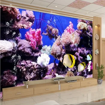 beibehang personalizado Grande revestimiento de pared 3d de coral en el mundo submarino sala de estar dormitorio de televisión decoración de fondo