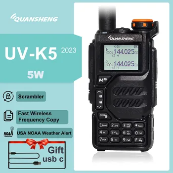 Quansheng UV K5 Walkie Talkie Radio Portátil Am Fm Radio de Dos vias de Conmutacion de la Estación de Aficionado Jamón de configuración Inalámbrica de la Gama Larga del Receptor