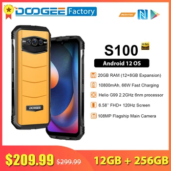 DOOGEE S100 12 GB 256 GB Smartphone Insignia de 10800mAh 66W de Carga Rápida 108MP Robusto Teléfono Móvil 6 nm Octa Core Android 12 Móvil