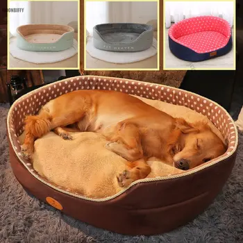Perro de la Perrera de la cama para mascotas de Dos caras de la onda de punto de perro de la perrera del perro de la perrera para Pequeñas y Medianas mascotas colchón 3D perro Sofá cama para mascotas cama de gato