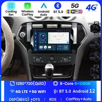 Android 12 de la Radio del Coche Para Ford Mondeo Mk4 Galaxy A/C 2007-2010 de Vídeo Multimedia 2Din Carplay de Navegación Altavoces Estéreo de la Unidad principal