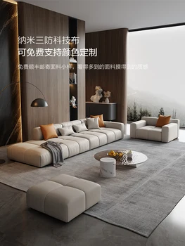 Yi minimalista de la tecnología de la tela de sofá de la sala de estar minimalista Moderno Nórdicos diseñador creativo de forma especial en línea recta sofá
