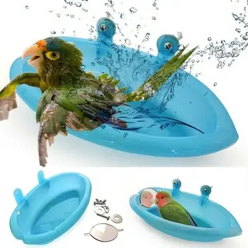 NOS Pájaro de Agua de la Tina de Baño Para Mascotas Aves de Jaula Colgante Tazón de Loros Periquitos Baño para pájaros