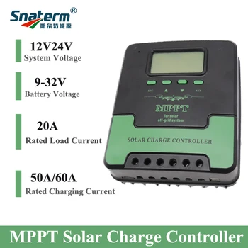 Recién MPPT 50A 60A Solares FOTOVOLTAICOS, regulador del Cargador de batería de 12V/de 24V Auto Controlador de Carga Solar de la pantalla LCD USB de 5V/3A para el litio