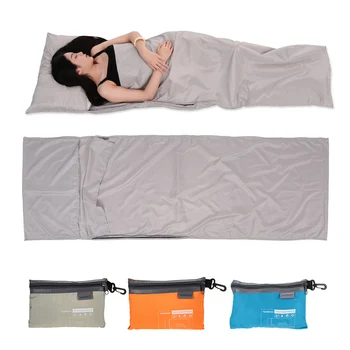 70*210 CM al aire libre Ultraligero Bolsa de Dormir de Camping Saludable Forro del Saco de Dormir con Almohada de Acampar de Emergencia de la Bolsa de Dormir