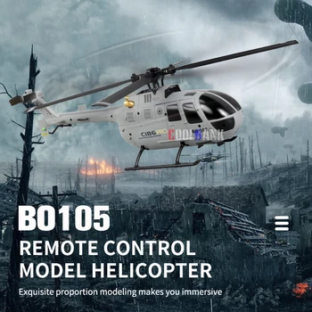 C186 2.4 G 4CH 6-Axis Gyro Estabilización Reflector Flybarless Escala RC Helicóptero de Juguete con control Remoto RTF para BO105