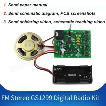 (Piezas sueltas) FM Estéreo GS1299 Radio Digital Kit Automático de la Estación de Búsqueda Y Fm Electrónica de Enseñanza de la Producción
