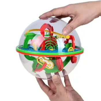 3D Mágico Intelecto Laberinto de Bola de 100 Pasos,IQ Equilibrio Perplexus Magnético de Bola de Mármol Juego de Puzzle para niños y Juguetes para Adultos Iintellect