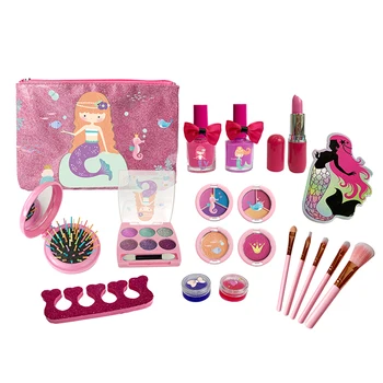 Las niñas Kits de Maquillaje para los Niños de los Niños de Maquillaje Establece la Princesa maquillaje Cuadro no Tóxico Cosméticos Kit de Juguetes de Regalo de Navidad Regalo de Cumpleaños