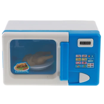 Niños los Niños Mini de Plástico del Aparato electrodoméstico Juguetes con Luz y Sonido, Regalo de Cumpleaños - Azul Horno de Microondas