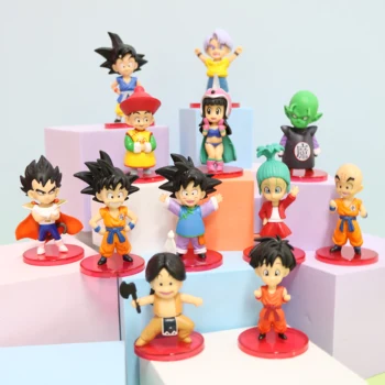 Anime Figura de Dragon Ball, son Goku Super Saiyajin Dende Kulilin Q Versión Modelo Figurita de PVC Estatua de la Colección de Juguete de Regalo