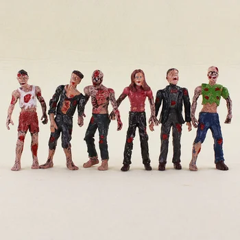 6pcs/lote de 10 cm de The Walking Dead Zombie Figuras de Acción Juguetes Peligrosos Terror Cadáver Modelos de Muñecas Juguetes Brinquedos Juguetes de Niños