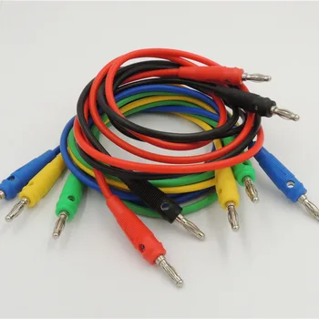 5pcs Suave Silicona de 4 mm conector tipo Banana de 4 mm conector Banana del cable de Prueba del Cable de las Sondas del Multímetro