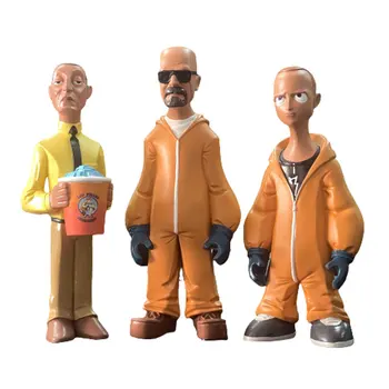 Estilo de dibujos animados de Breaking Bad Figuras de Acción Walter White y Jesse Pinkman Resina Modelo en Miniatura de Figuritas de Escritorio Decoración