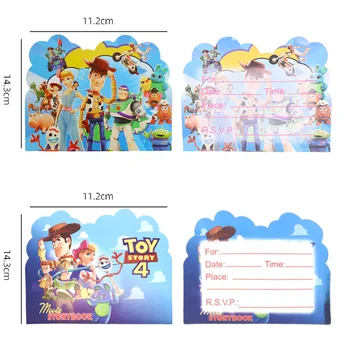 10pcs/pack de Disney Toy Story Tarjetas de Invitación a los Niños de la Fiesta de Cumpleaños Invitaciones Bendición Mensaje de la Tarjeta de Nuevo Toy Story Tarjetas de Regalo