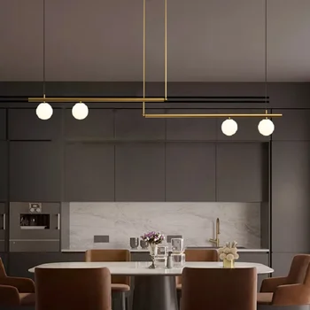 Moderno simple LED lámpara de araña de bronce de techo lámpara de araña, sala comedor cocina sala de estar dormitorio