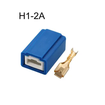 100SET H1 Titular de la Lámpara Plug 6.3 Cerámica H1-2A Recta Impermeable de la automoción conector hembra del Enchufe incluyen terminal