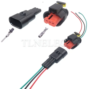 3 Pin Forma de Auto de Alto Voltaje del Paquete de la Bobina de Encendido toma de corriente con Cables de Coche Cable de Alambre Conectores 284426-1 284425-1