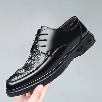 2023 Negro Hecho A Mano De Cuero Genuino De Los Hombres Zapatos De Vestir De Moda De Fiesta Y De Boda De Los Hombres Mocasines Casuales Zapatos De Los Hombres Zapatos De Conducción