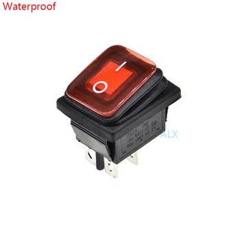 Impermeable kCD KCD4-2X1N 4PIN Botón pulsador rojo con luz Interruptor oscilante DE encendido/APAGADO de interruptores de alimentación 16A/250V-20A/125V 21.5x26MM