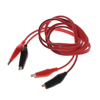 Doble el Rojo y el Negro de los cables de Prueba con pinzas de Cocodrilo Cocodrilo Puente de Cable de Alambre