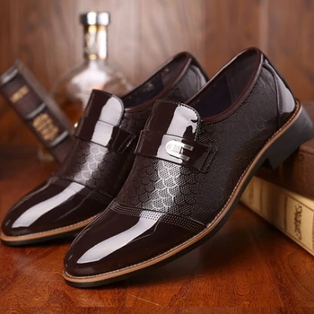Los hombres de Más el Tamaño de los Zapatos de Cuero de Moda Casual al aire libre de Negocios de Oxford, Oficina Formal Pie Calzado Zapatos Elegantes Hombre