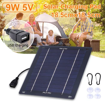 Panel Solar Cargador de Batería Solar Portátil del Banco de la Alimentación por USB 5V 9W realizar Caminatas al aire libre Impermeable de Viajes de Pesca Camping la luz del Sol