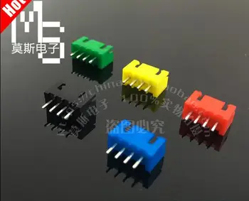 Envío libre del Color del conector XH-4P 2,54 mm conector macho recto de la aguja ,rojo, amarillo, azul, verde, negro 50pcs/lote