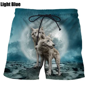 Nuevo de la Moda de los animales wolf 3d cortos de hip hop rock de la personalidad creativa de verano casual pantalones cortos de playa