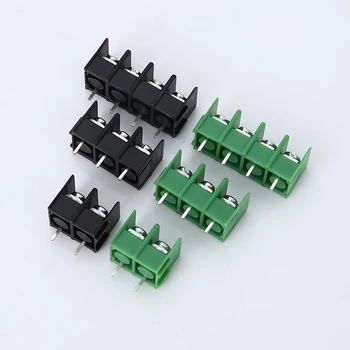 100pcs Valla tipo RF7.62m bloque de terminales de empalme verde negro PCB conector de alta corriente conector