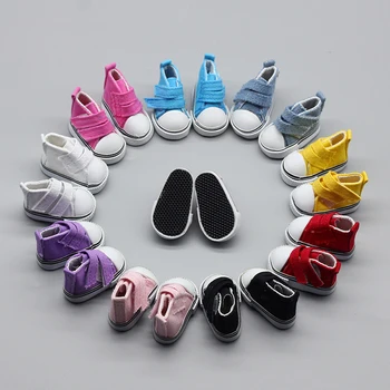 5cm/Zapatos de Muñeca del Dril de algodón Zapatillas de deporte De Moda de Muñecas del Dril de algodón de Lona Mini Toy Zapatos de 1/6 Para la Muñeca hecha a Mano DIY colgante
