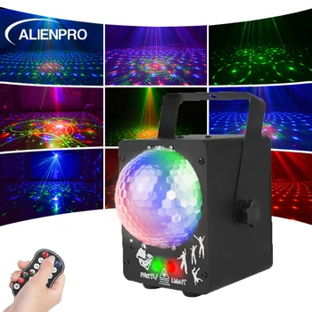 ALIEN Remoto 60 Patrones de DJ de Discoteca LED de Cristal Bola Mágica de la Etapa del Laser del Efecto de Iluminación de Fiesta de Fiesta de Baile de Navidad de la Boda de Luz