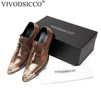 VIVODSICCO de la Moda italiana Hombres Zapatos de Vestir Vintage de Cuero Genuino de los Hombres de Zapatos de Fiesta de Boda hechos a Mano Mocasines de Deslizamiento en los Hombres Plana